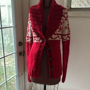 Abercrombie & Fitch M/L Red and white sweater jacket. NWT vintage